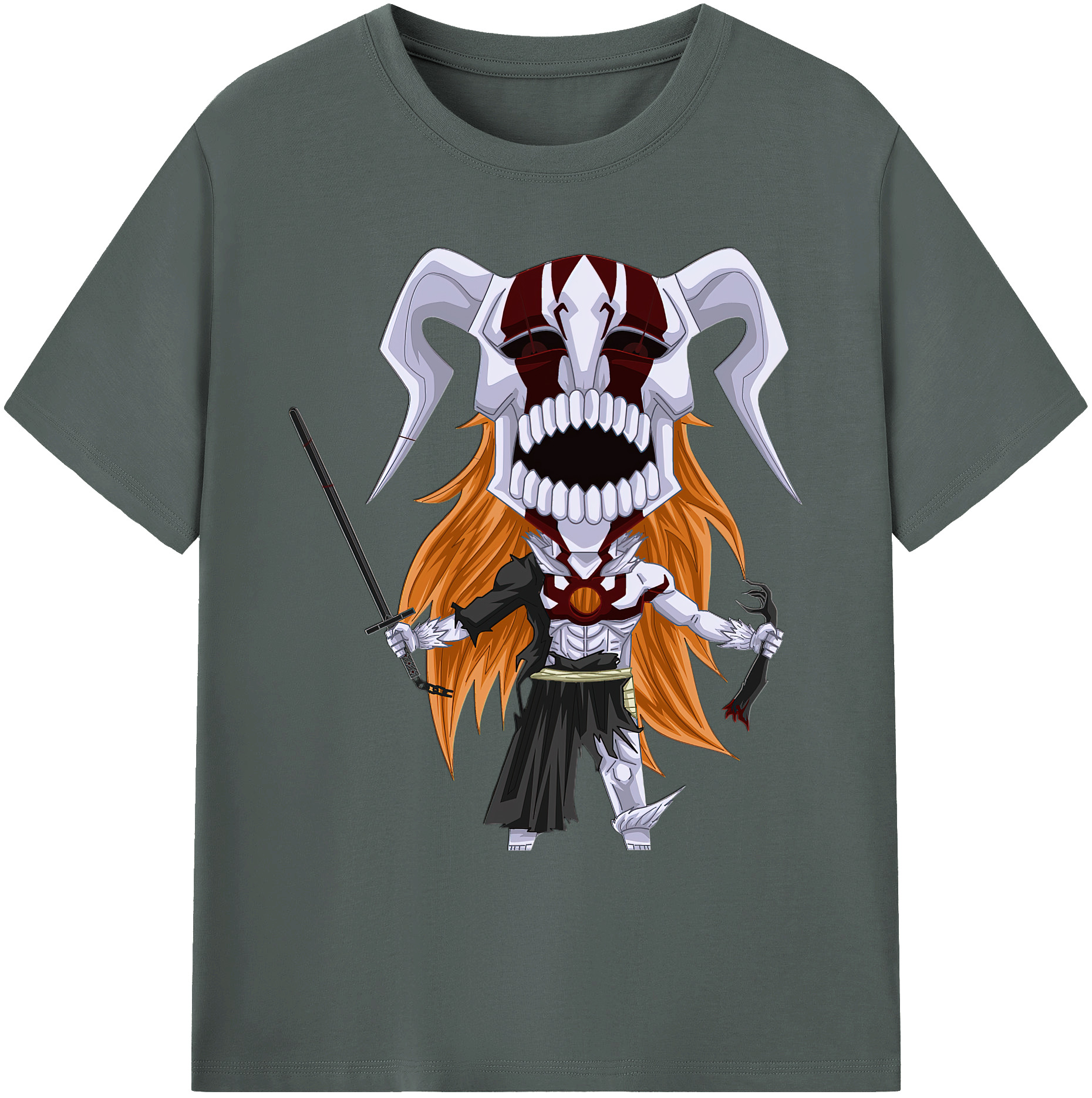 （画像用） ブリーチ 黒崎一護（くろさき いちご）BLEACH Kurosaki Ichigo 綿100％ メンズ半袖Tシャツ｜肌触りやわらか＆通気性